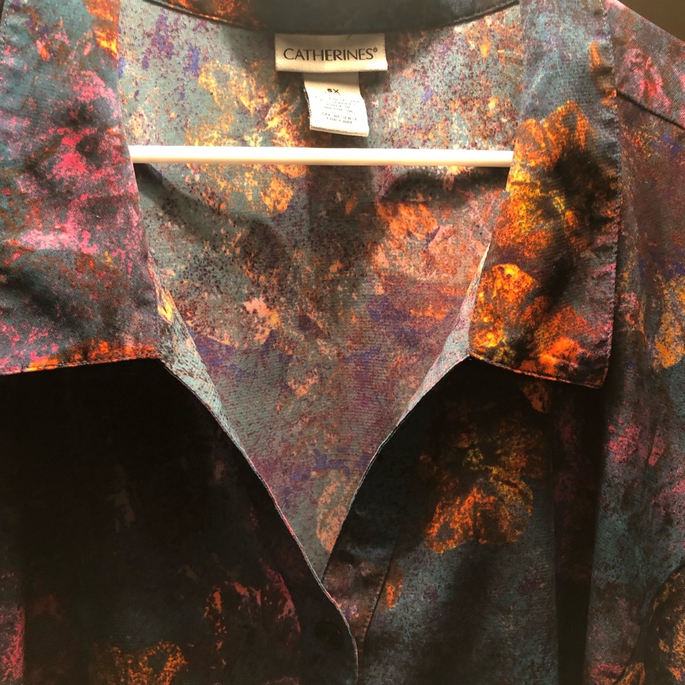 Catherine’s 5x Patterned Button Down Shirt. Gold,… - image 6